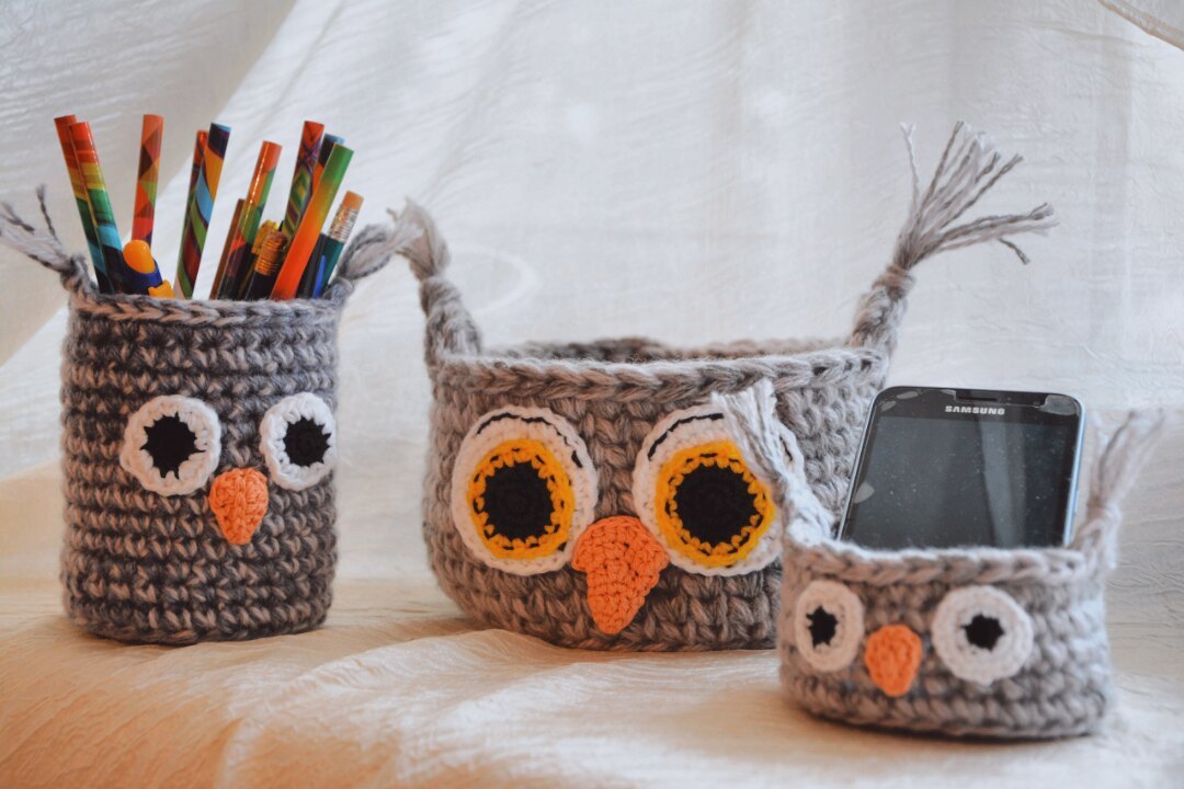 owl family - My, Needlework without process, Crochet, Owl, Needlework, Knitting, Knitted toys