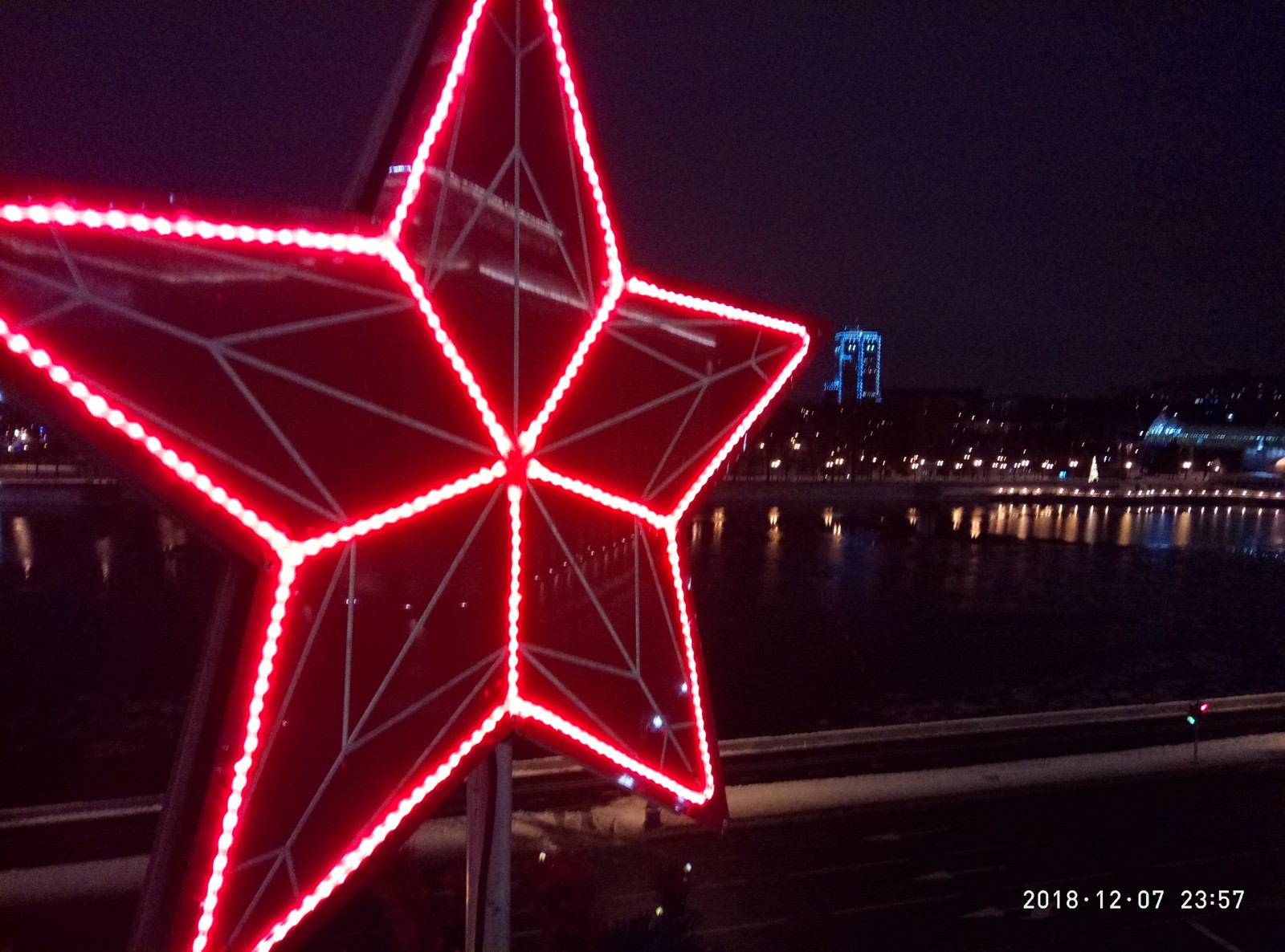 From a height of 20 meters - My, Christmas trees, Moscow, Stars, Height, beauty, The photo, Star