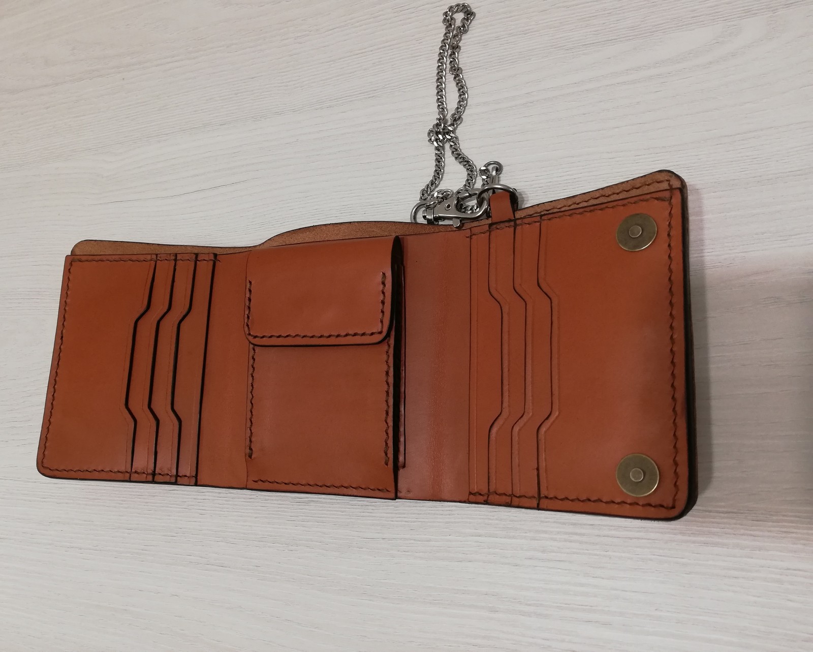 Leather wallet - My, Leather products, With your own hands, Leather craft, Wallet, Longpost