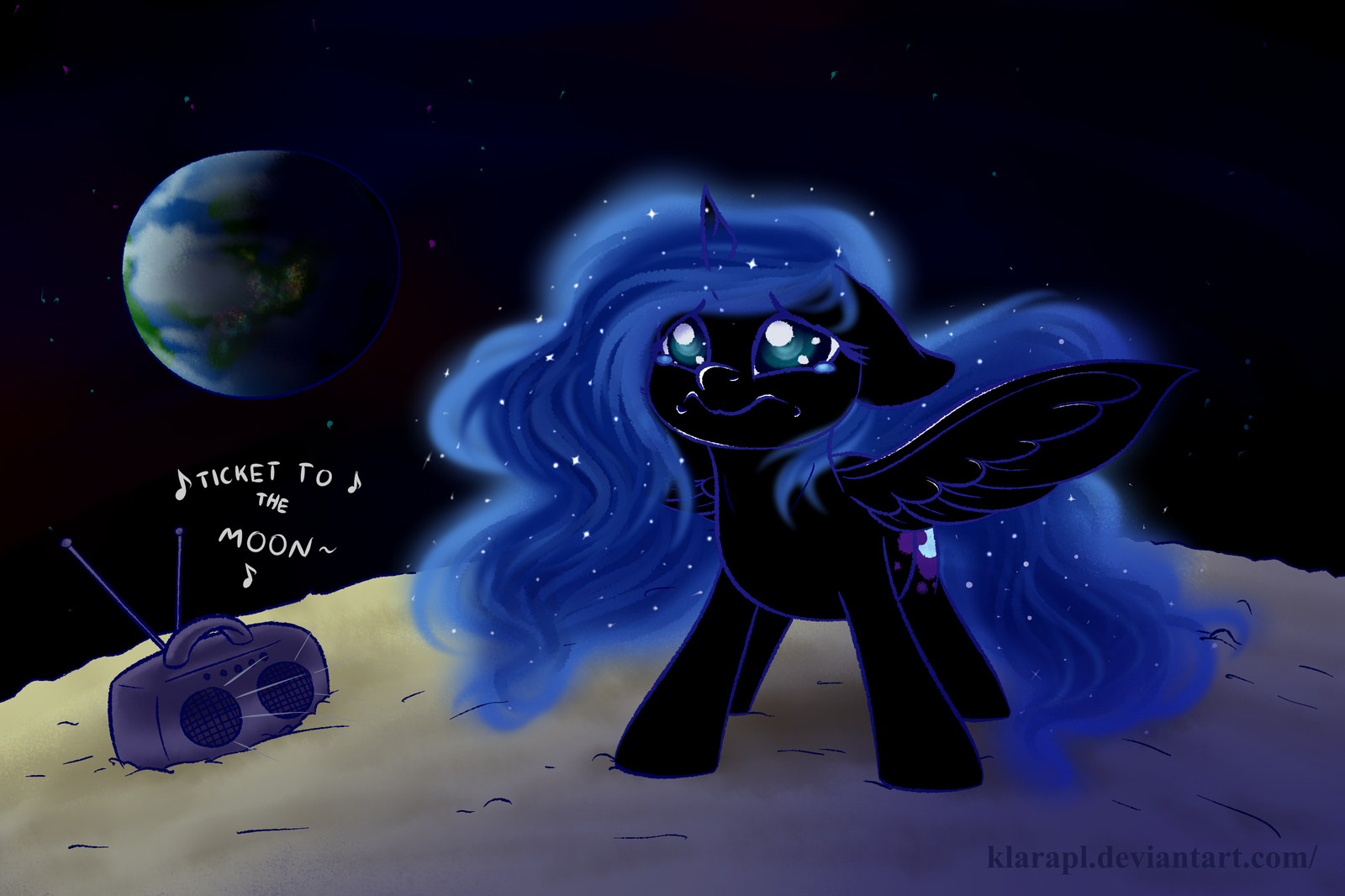 But I don't wanna go to the moon...! - My little pony, Nightmare moon, Klarapl, Semi-Grimdark
