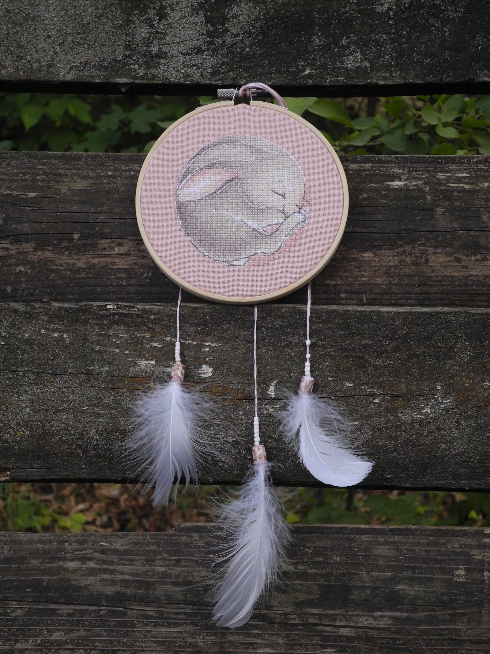 dream catcher for children - My, Embroidery, Longpost, Needlework without process, Dreamcatcher