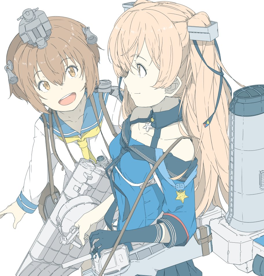 Johnston and Yukikaze - Kantai collection, Johnston, Yukikaze, Anime, Anime art, 