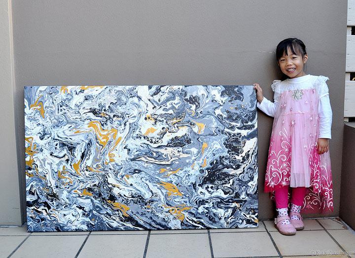 5-year-old girl paints amazing paintings and sells them for charity - Charity, Painting, Children, Beginner artist, Abstractionism, Longpost