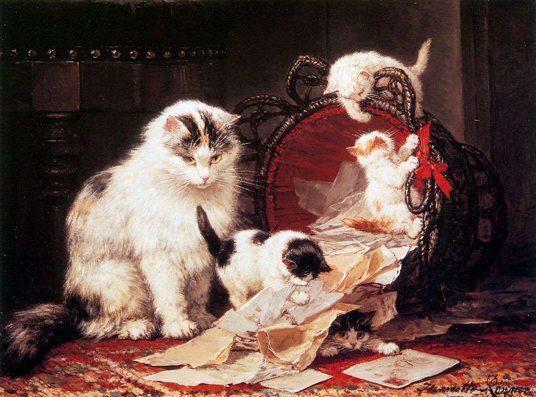 The charm of cats in the paintings of Henrietta Ronner-Kniep - Painting, cat, , Animalistics, Artist, Longpost