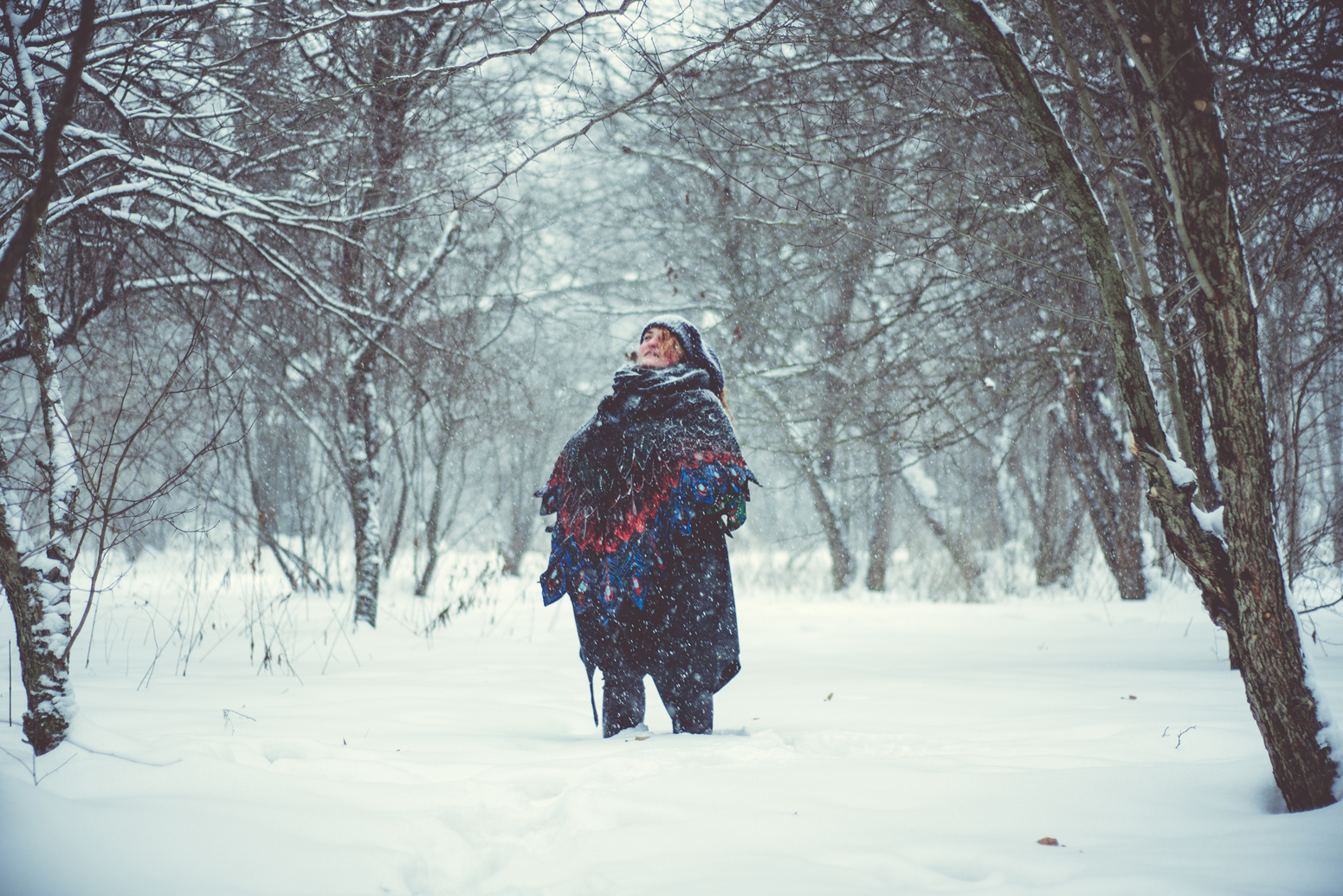 Shawl Wings #2 (or the vicissitudes of filming in the snow) - My, Kai Yara, Wings, Shawl, Boho, , Winter, Longpost