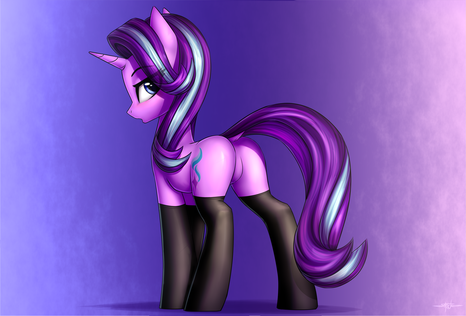 Starlight is shy. - My little pony, PonyArt, MLP Edge, MLP Socks, Starlight Glimmer, Setharu