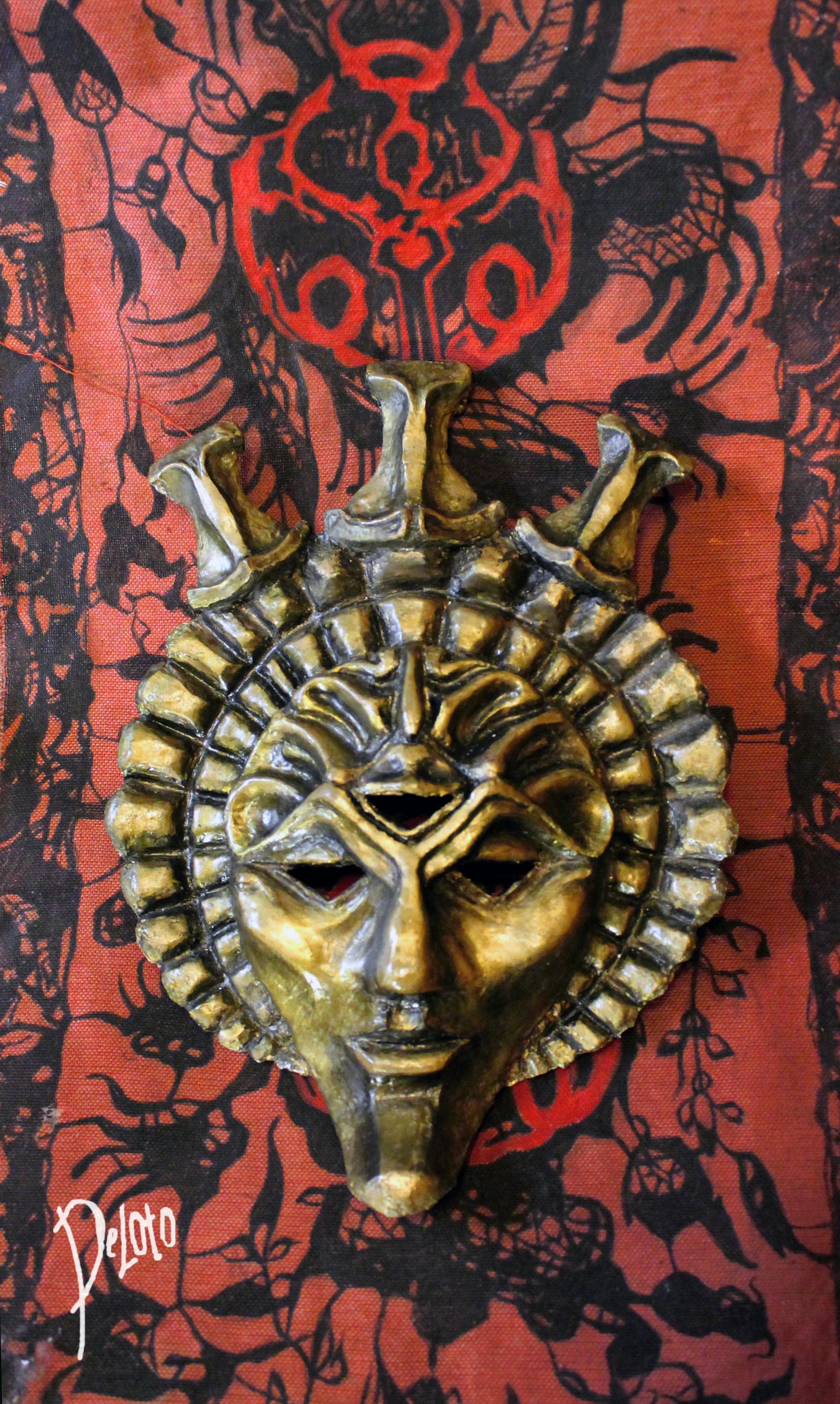 Mask of Dagoth Ur (based on The Elder Scrolls III: Morrowind) - My, The elder scrolls, The Elder Scrolls III: Morrowind, Needlework without process, Mask, Games, Craft, Handmade, Deloto, Longpost