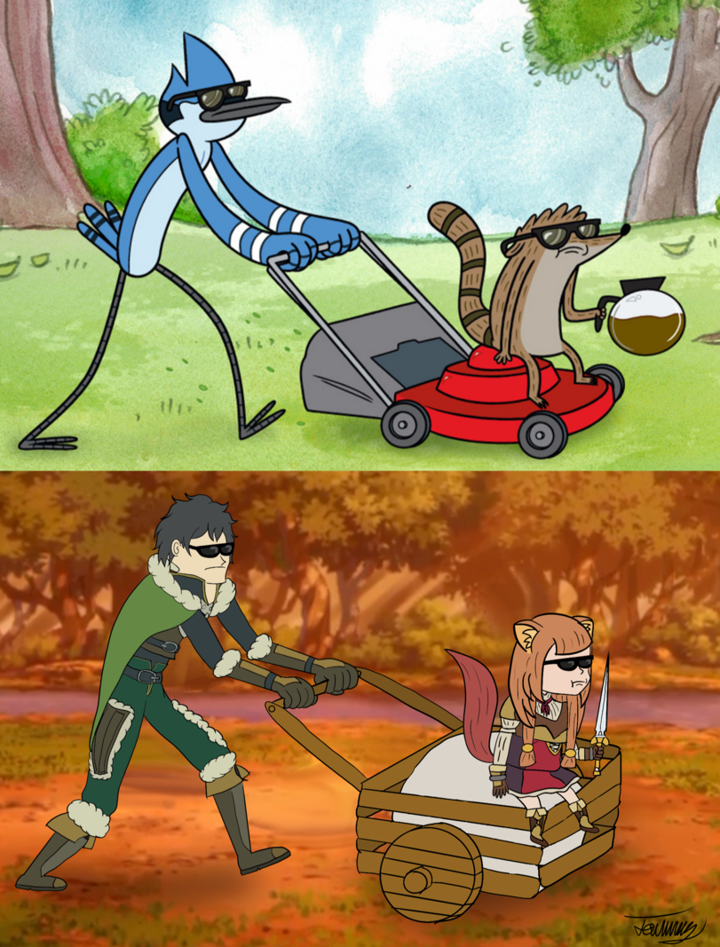 Farming is hard and tedious work. - Tate no Yuusha no Nariagari, Anime, Regular show, Crossover, Crossover