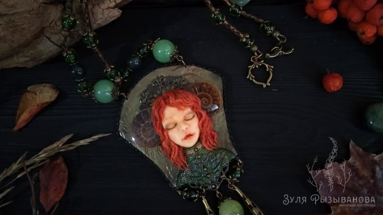 Witch Katarina - My, Needlework without process, Polymer clay, Decoration, Witches, Redheads, Longpost