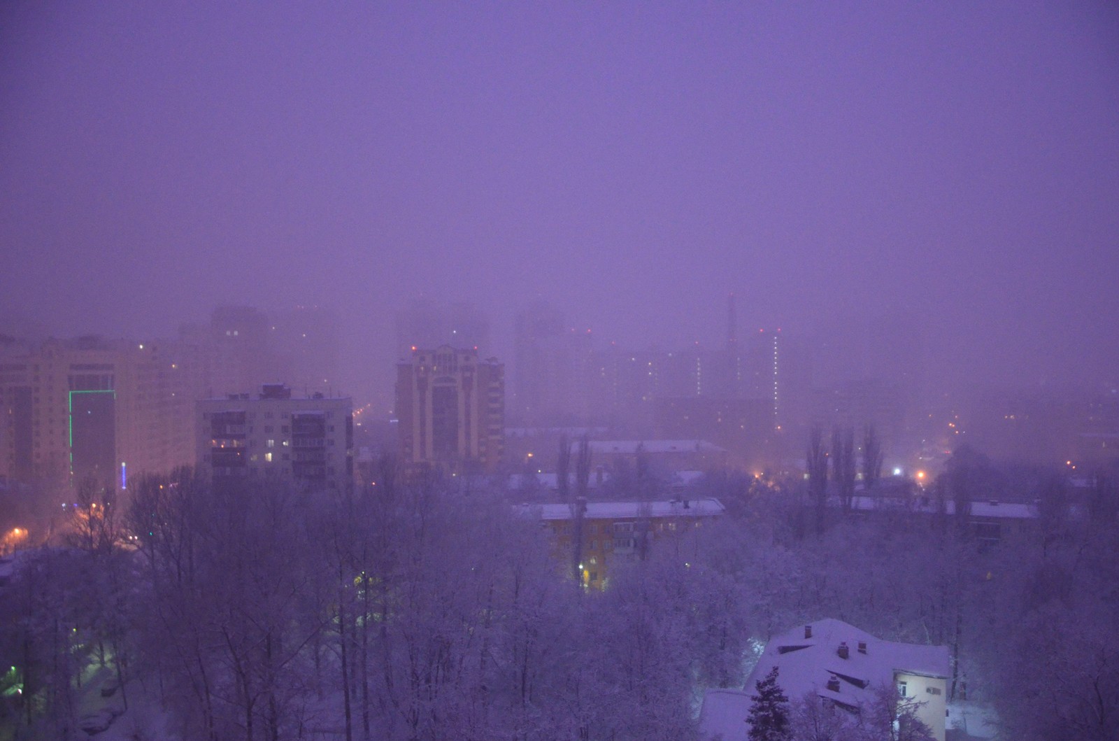 purple morning - My, Winter, No rating, Images, Moscow, Nature