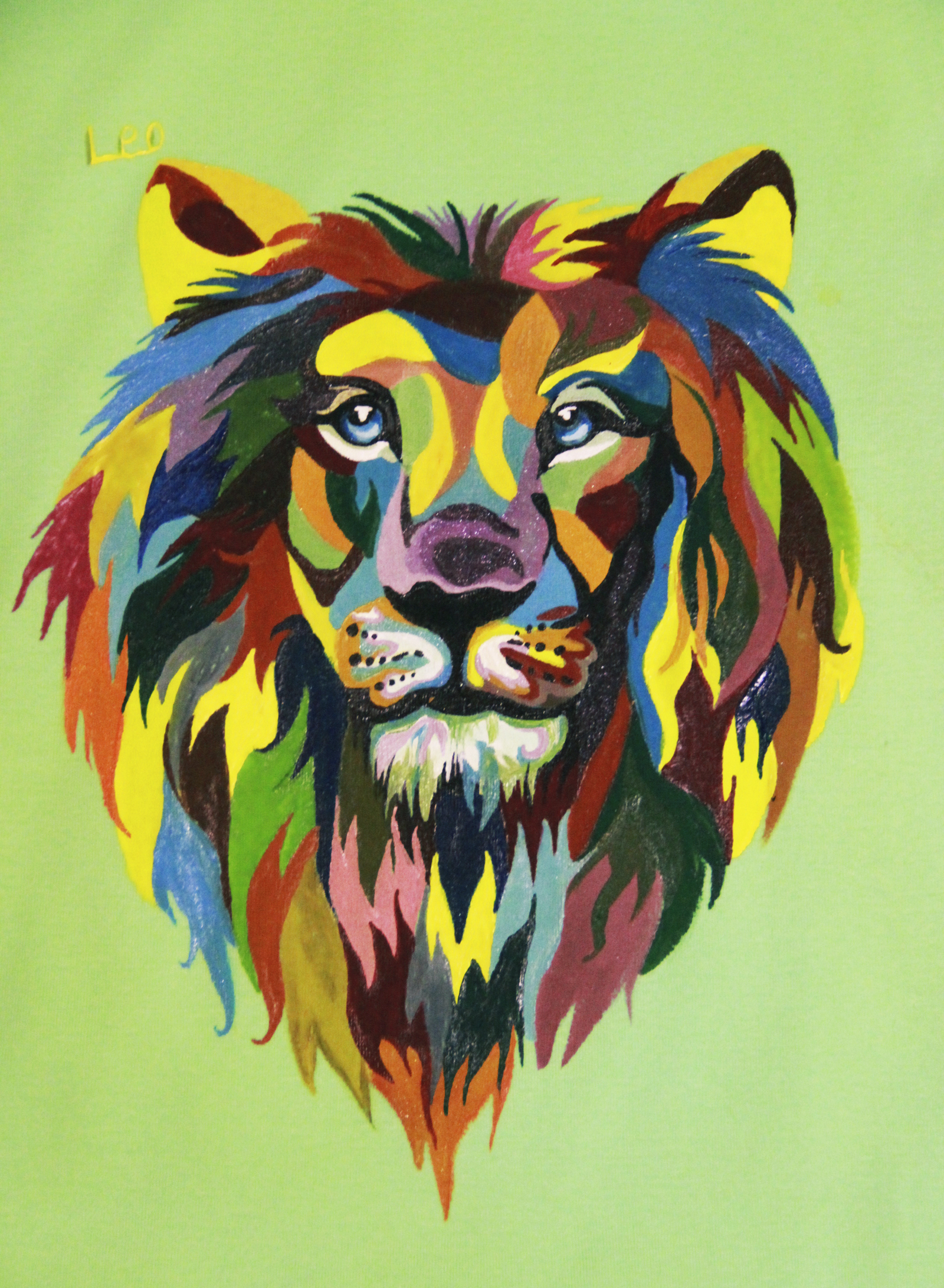 Lion T-shirt - My, a lion, Painting on fabric, Paints on fabric, Creation, Lion, Longpost