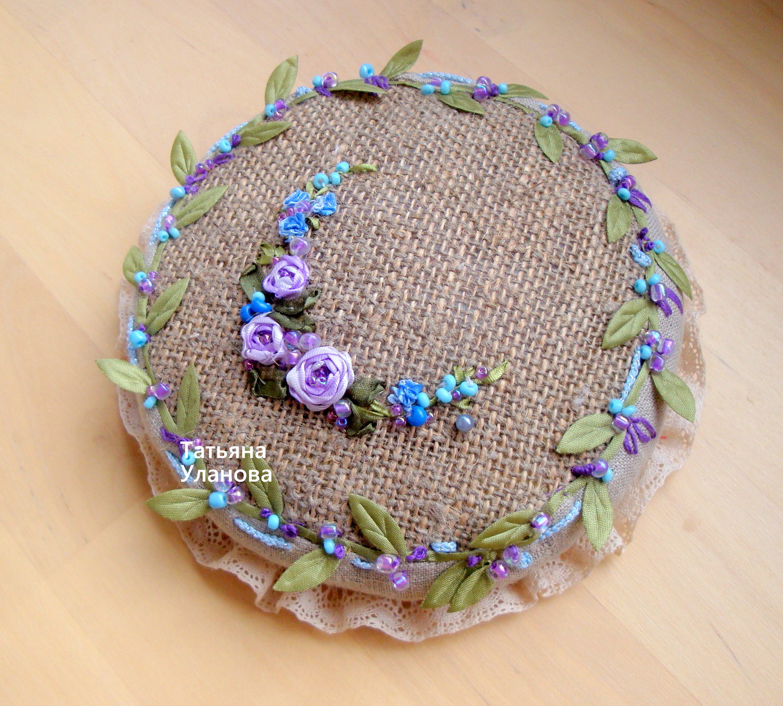 Friday my pincushion - My, Embroidery with ribbons, Friday tag is mine, Needlework with process, , Handmade, Longpost