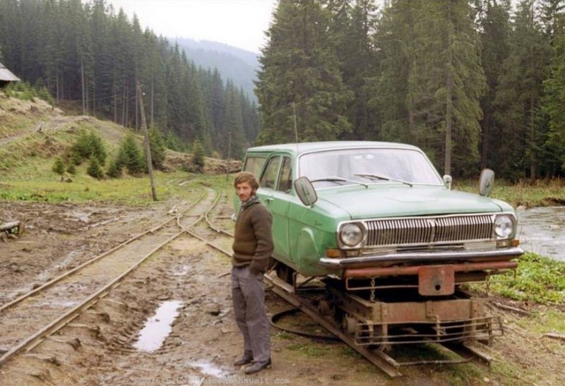 Journey of German journalists of the 1991 model in the Romanian Carpathians on a railcar with a body from the Volga - Trolley, Volga, Railway transport, Longpost