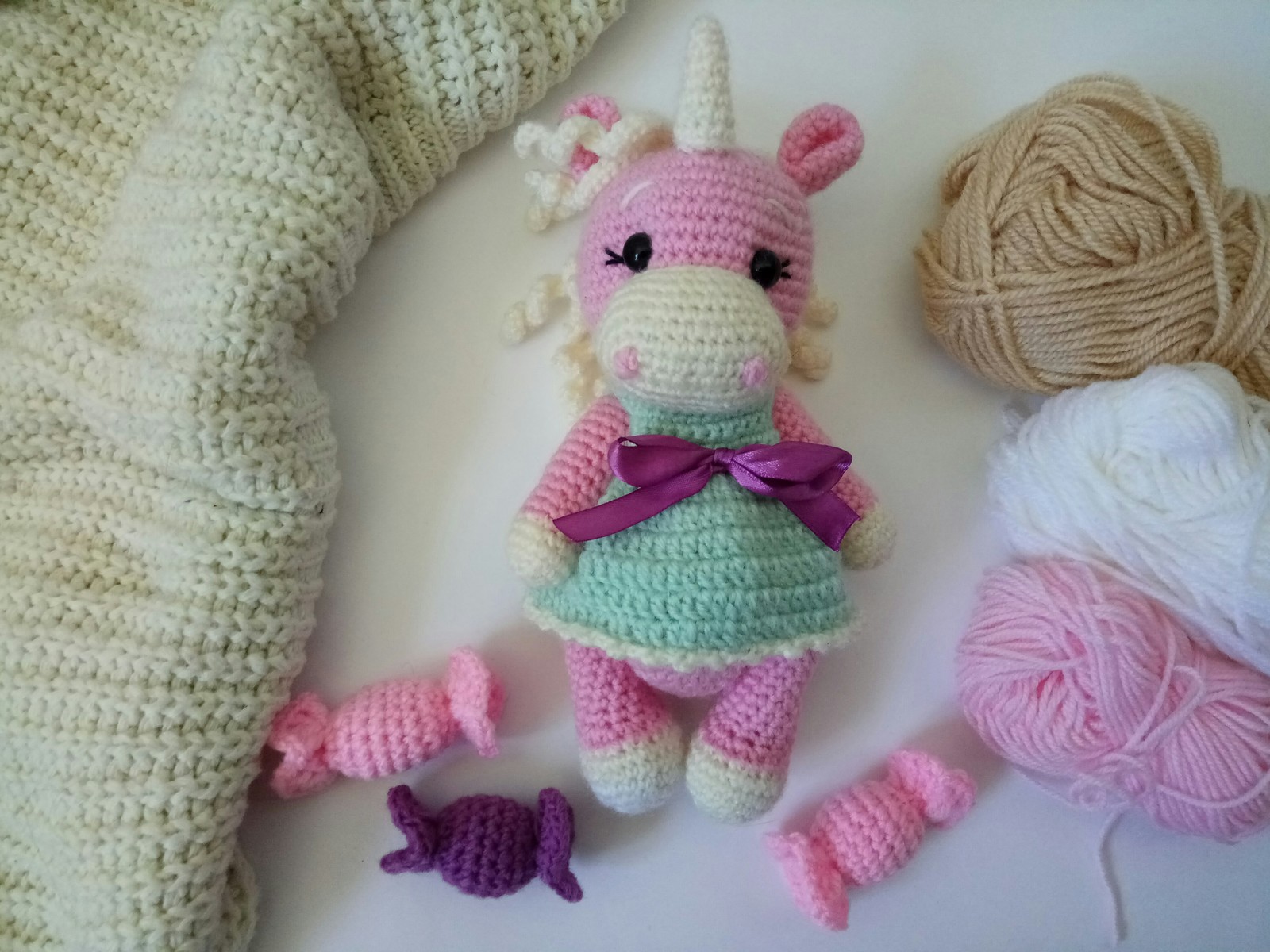 Baby Fiona) - My, Crochet, Toys, Unicorn, Needlework without process