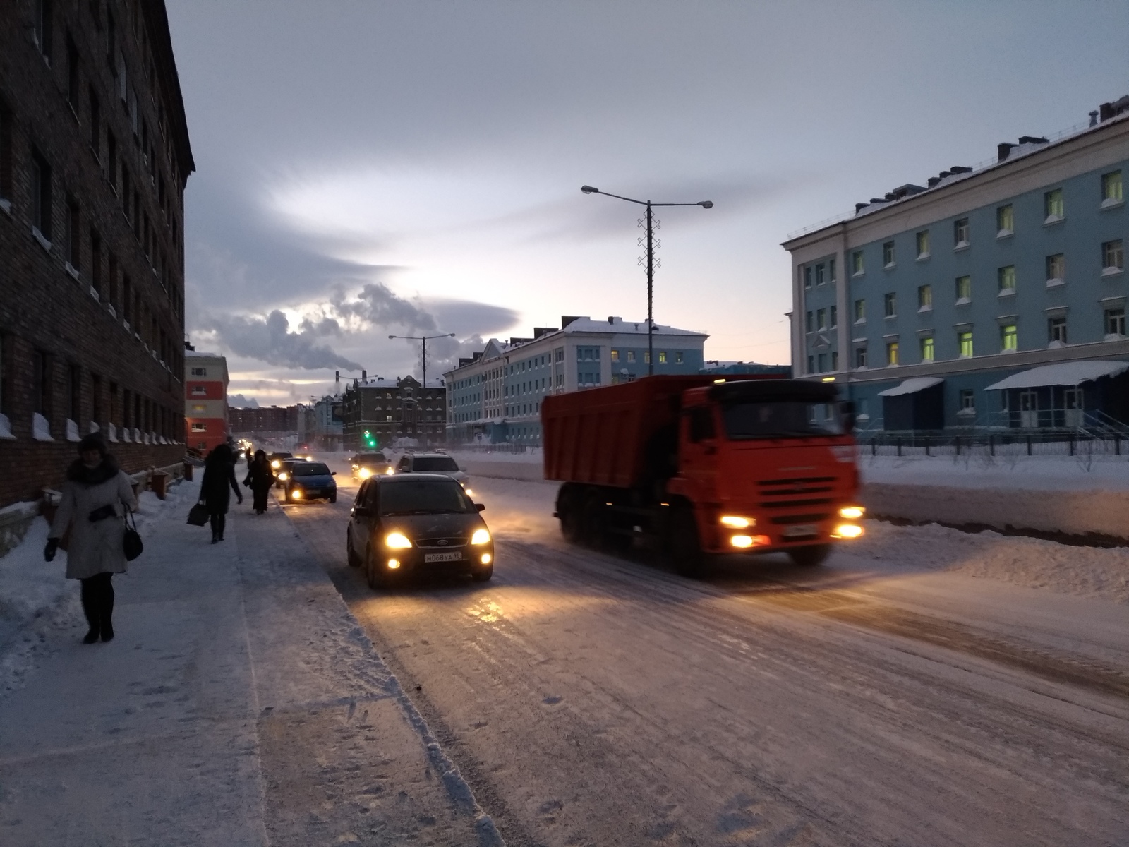 A bit of morning Norilsk - My, Norilsk, Winter, Morning, Ecology