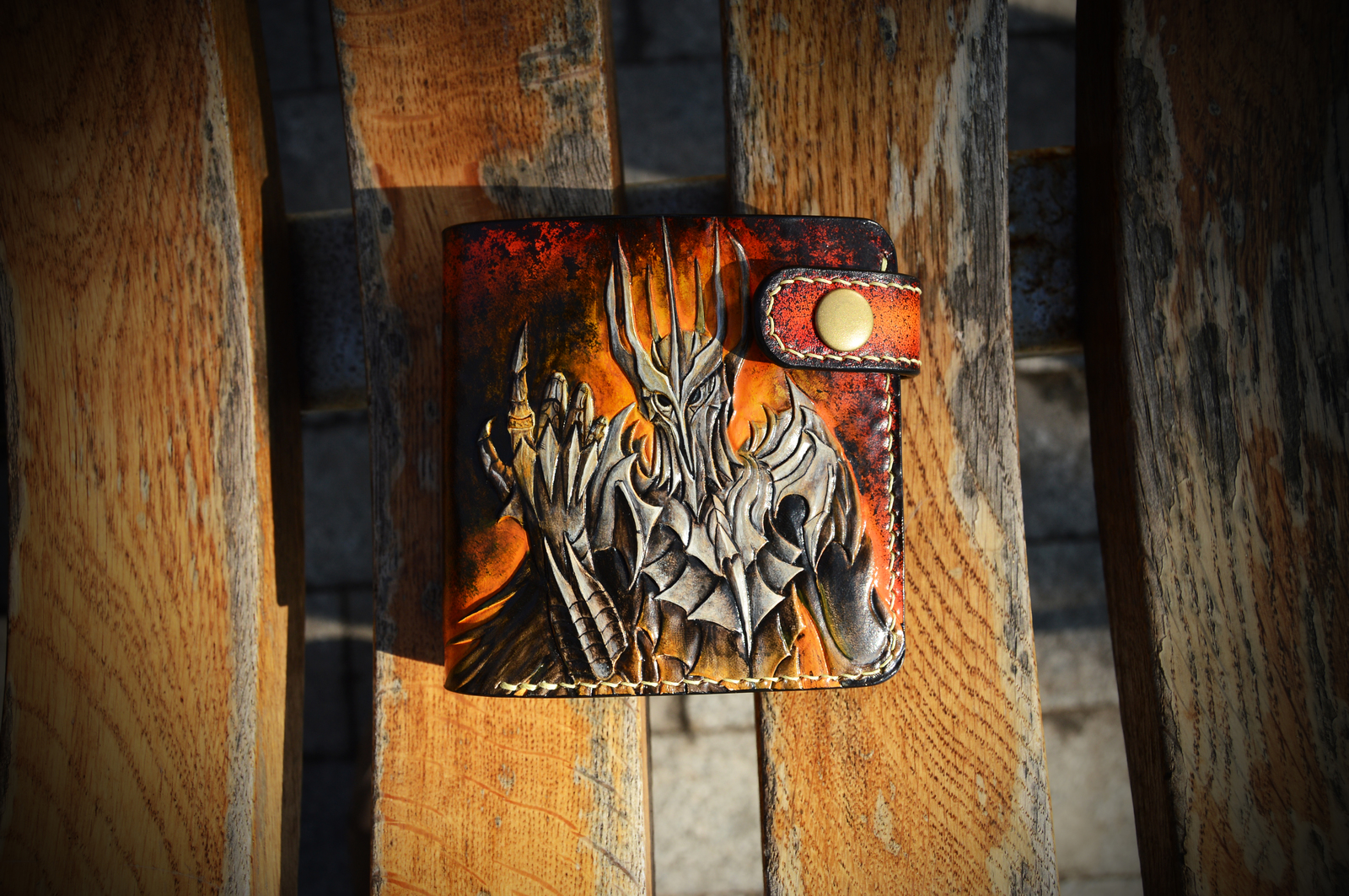 Sauron. Wallet with clip. - My, Lord of the Rings, Sauron, Ring, Leather, Wallet, Longpost, With your own hands