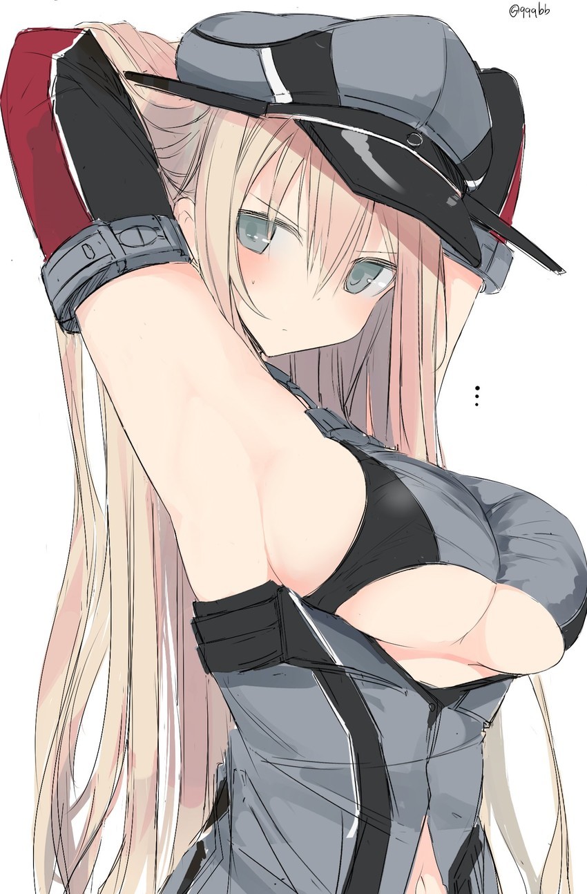 Bismarck - NSFW, Kantai collection, Anime, Anime art, Bismarck, Boobs, Pantsu, Etty, Longpost