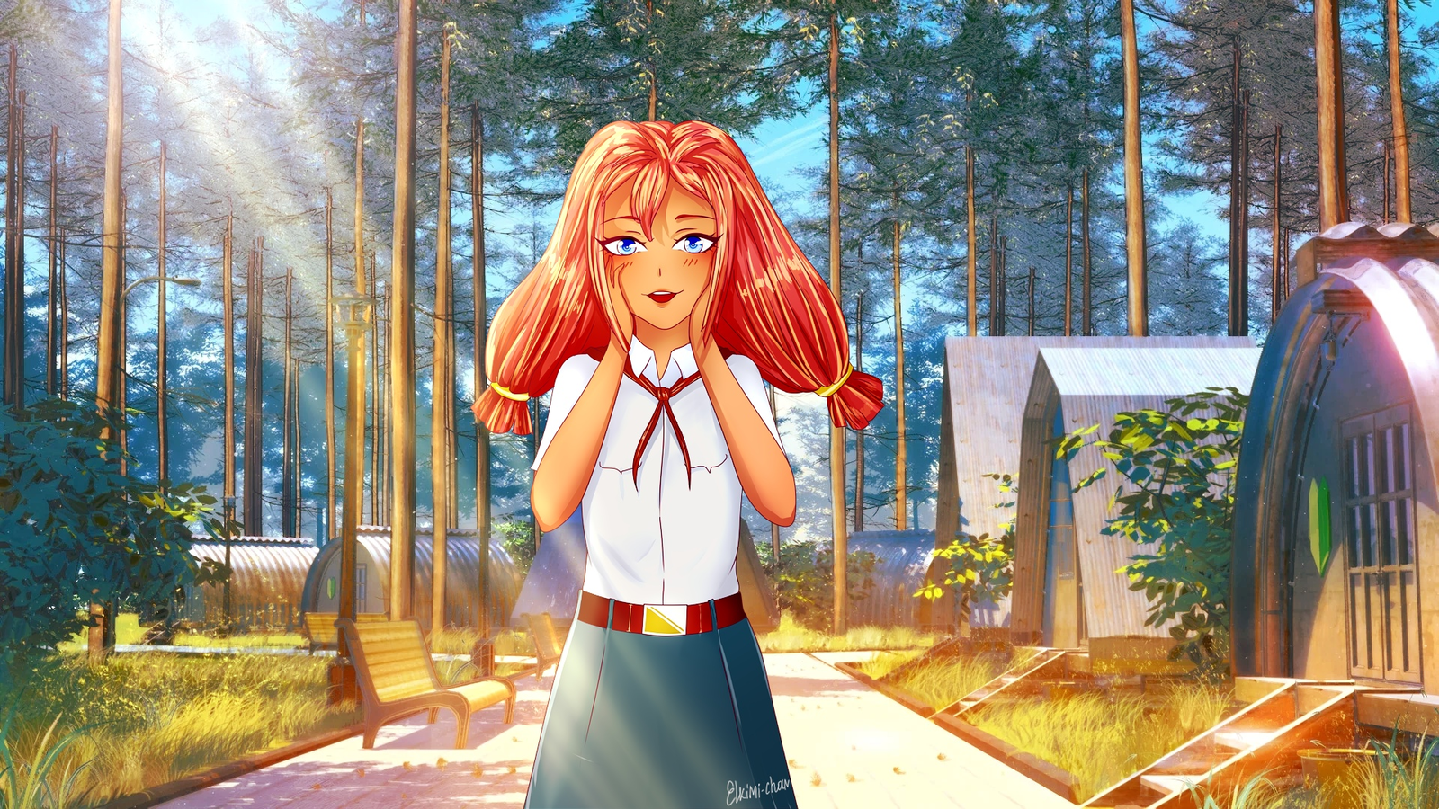 Ulka - Endless summer, Visual novel, Art, Ulyana, 