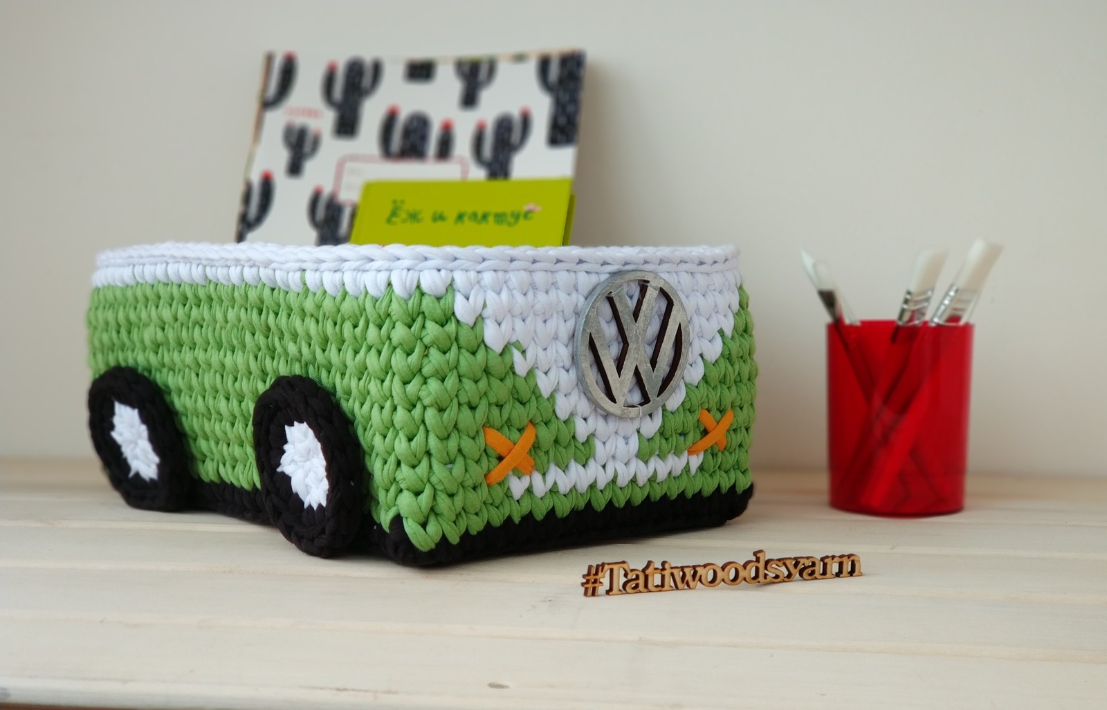 Legendary VW T1 - My, Basket, Jersey, Children, Volkswagen, Car, Needlework with process, Crochet, Longpost