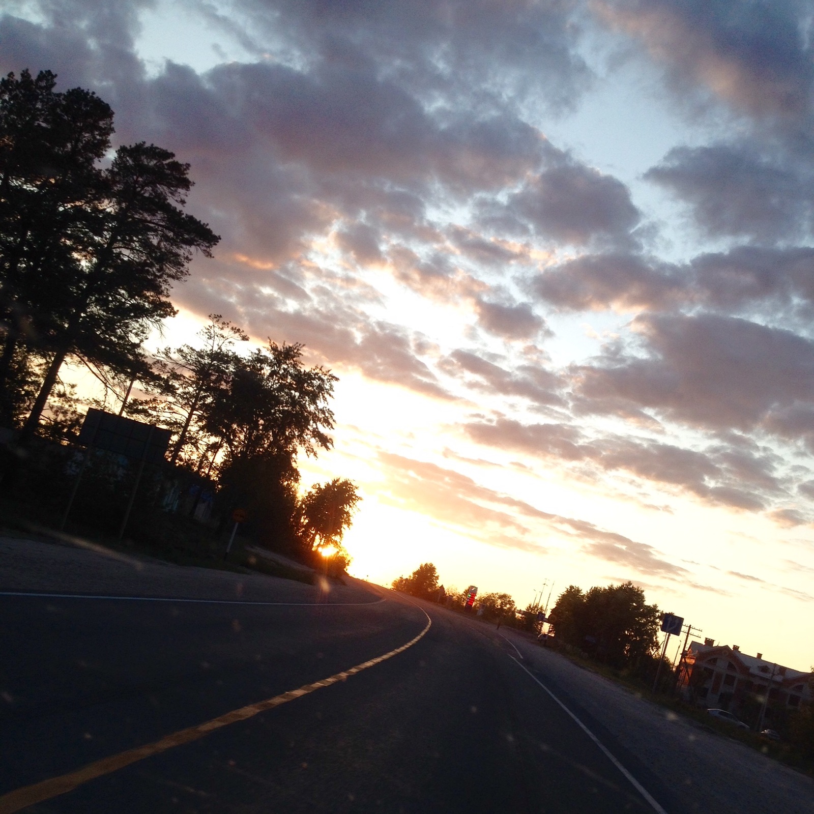 Sunset photos - My, The photo, Sunset, Car, Auto, Track, Behind the wheel