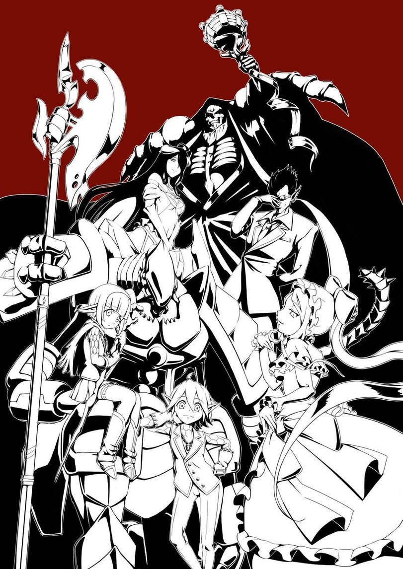 Guardians of Nazarek, led by the lord Ainz Ooal Gon. - Anime, Overlord, Albedo, Mare Bello Fiore, Aura Bella Fiora, Shalltear bloodfallen, Cocytus, Demiurge