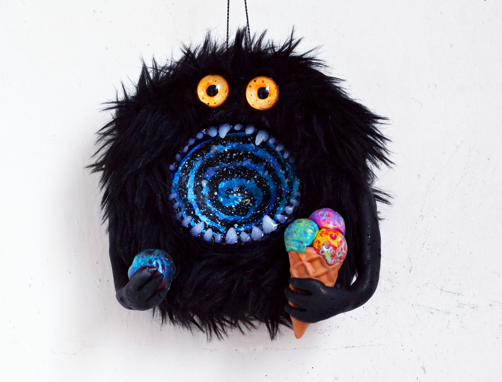 Her gluttonous Majesty is the Black Hole. Handmade toy. - My, With your own hands, Handmade, Creative, Creation, Space, Black hole, Polymer clay