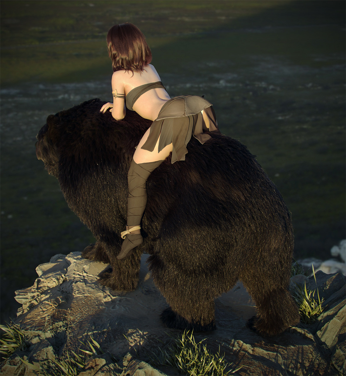 When the Bear is taken from the bushes in a bridle :) - Bear, Girls, 3D, Longpost, The Bears