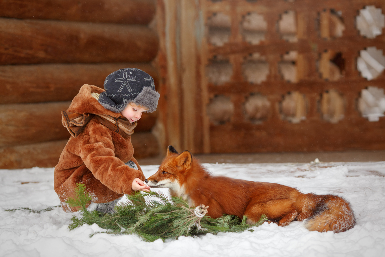 All in coats! - Fox, Winter, Children, PHOTOSESSION, Longpost