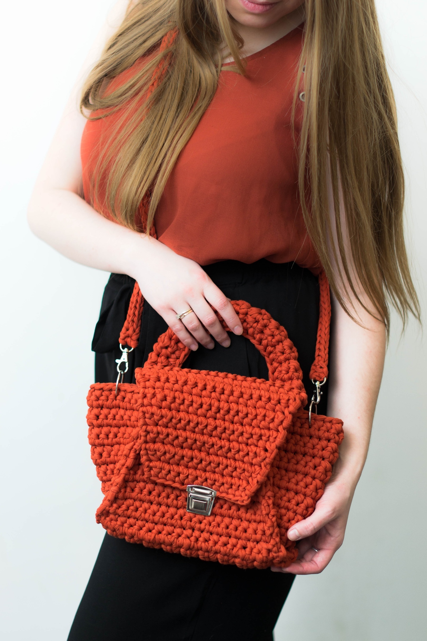 Terracotta bag. - My, Сумка, Crochet, , Handmade, With your own hands, Needlework, Hobby, Longpost