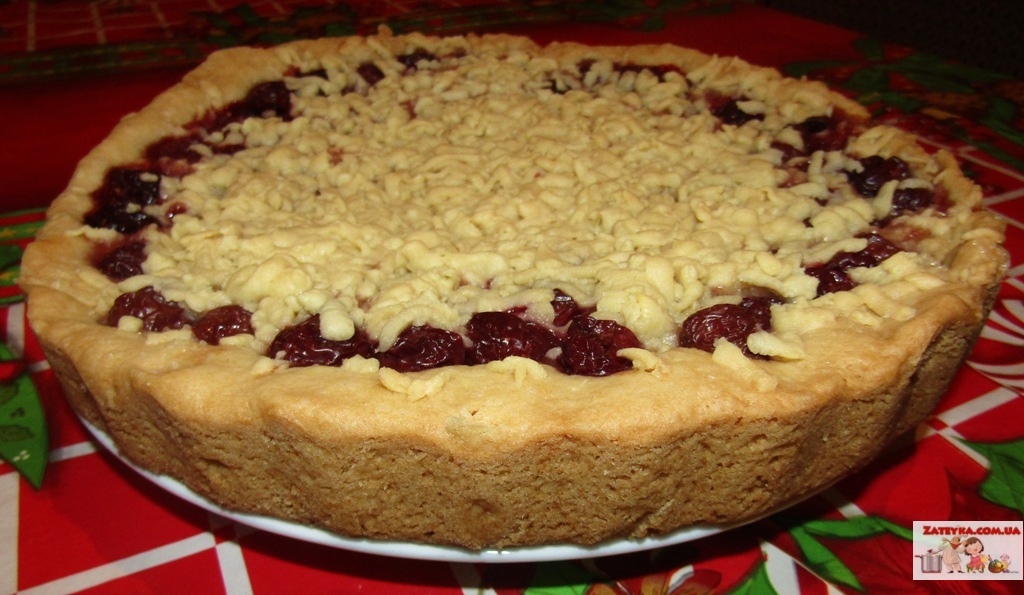 Lean Grated Cherry Pie - My, Cooking, Video recipe, Video, Longpost, Pie, cherry pie, Lenten dishes, Recipe