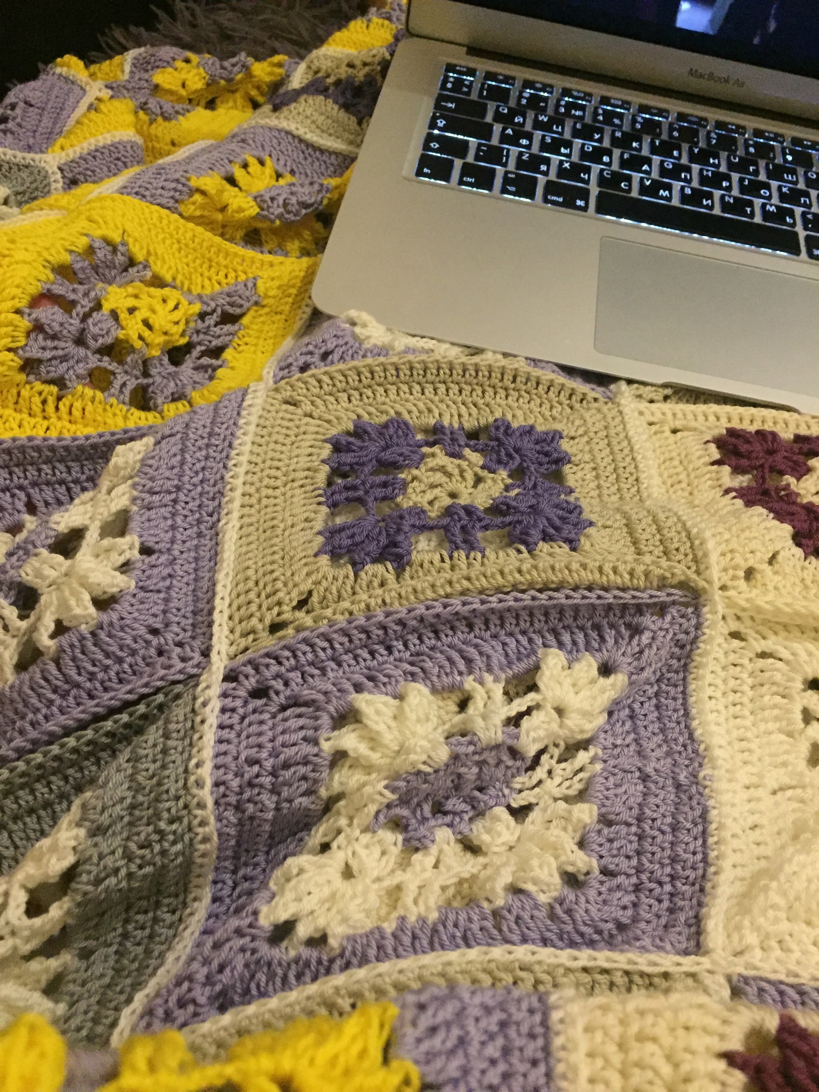 I synchronize knitting a plaid and life - My, Crochet, A life, Family, Longpost