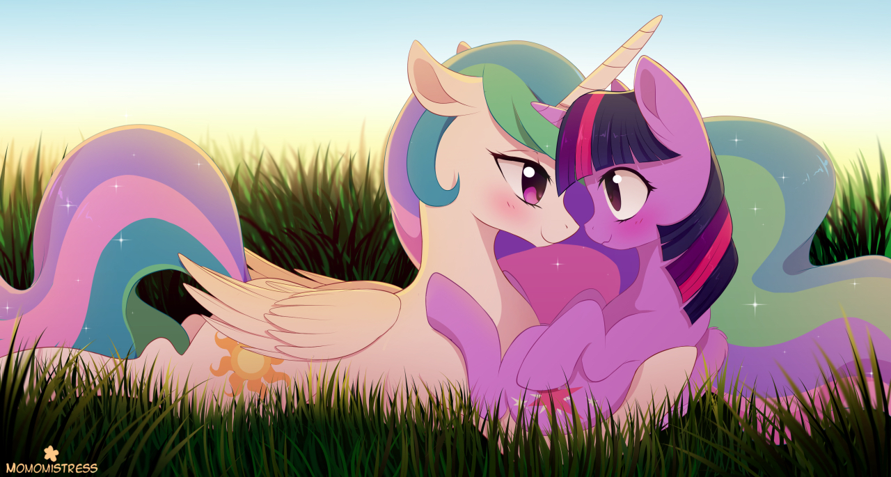 Sun And Dusk - My little pony, Princess celestia, Twilight sparkle, Shipping, MLP Lesbian, 