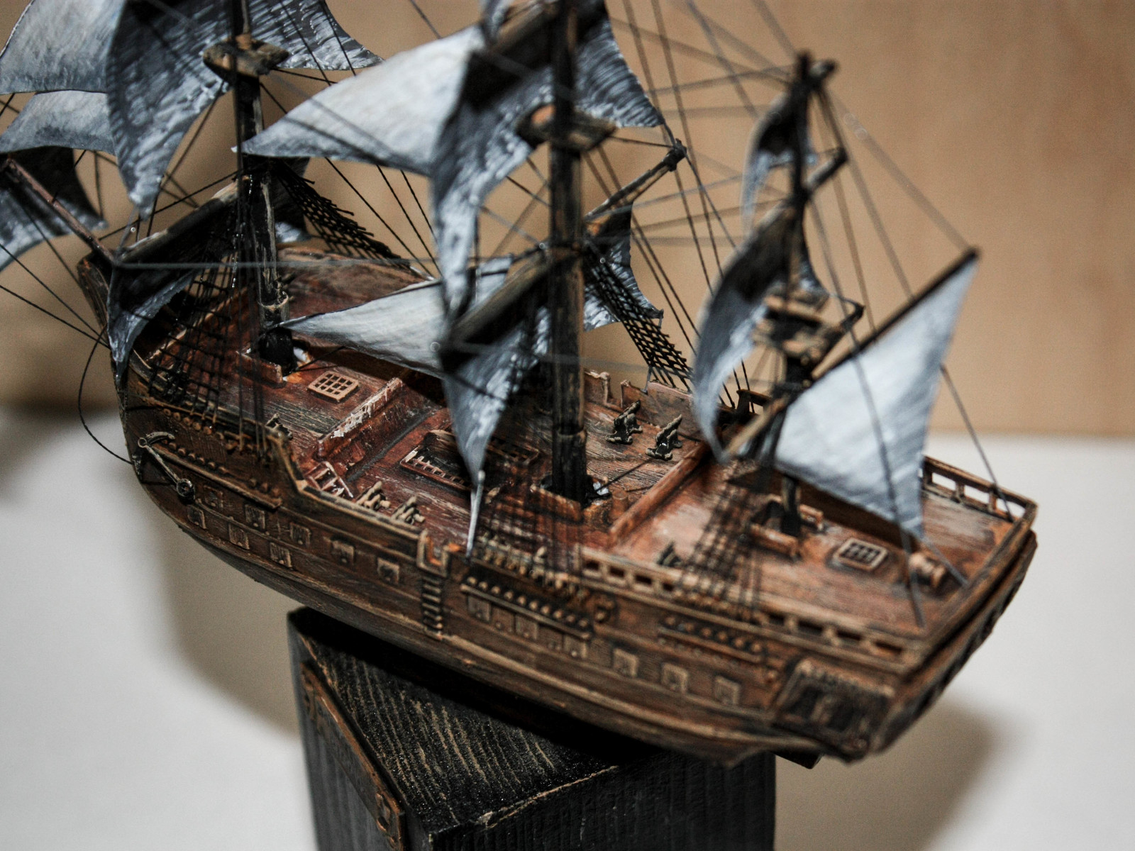 Frigate Bonhomme Richard, scale 1/400 - My, Sailboat, Ship, Hobby, Process, Modeling, With your own hands, Painting, Longpost