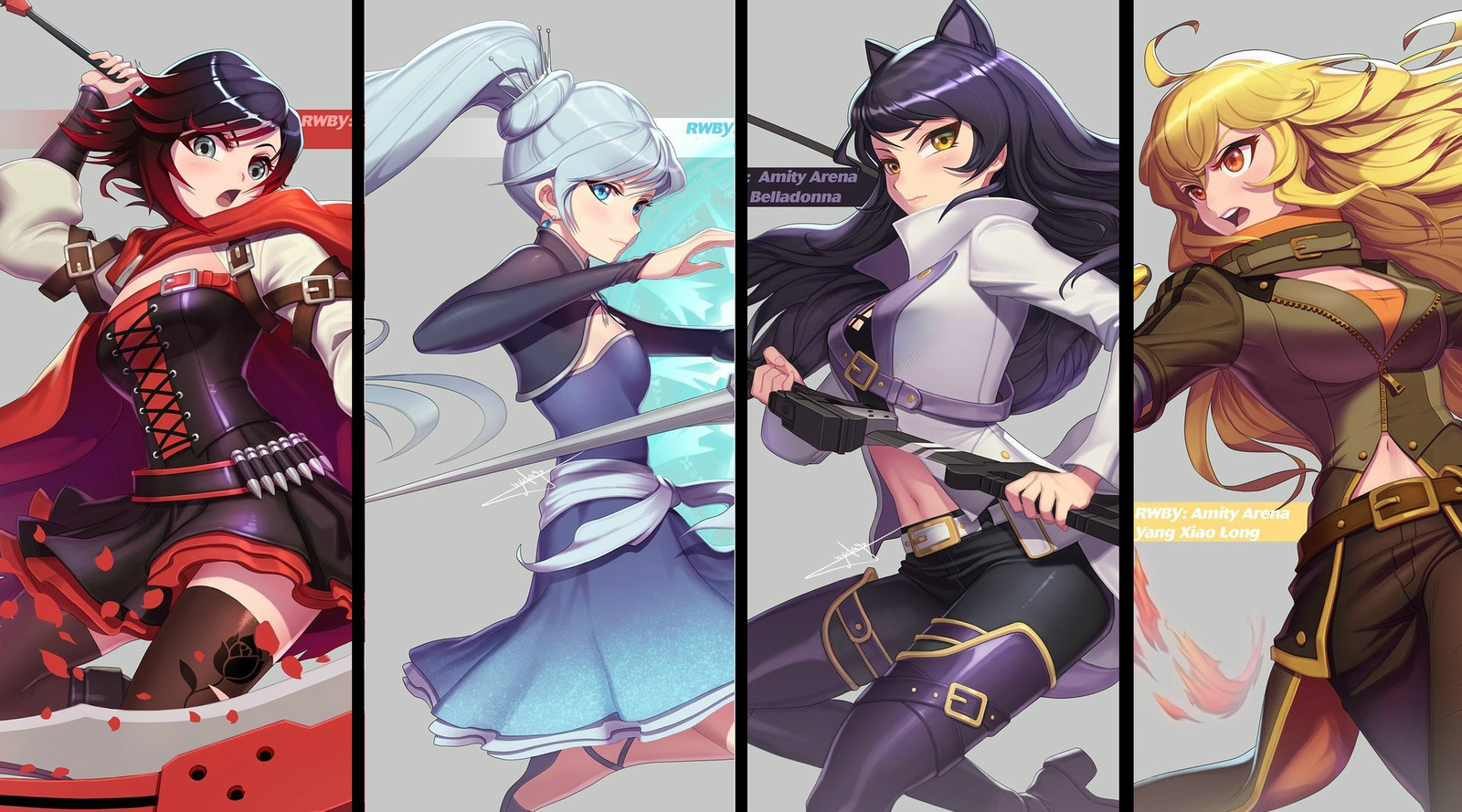 Team RWBY - RWBY, Team RWBY, Anime Art, Аниме, Сериалы, Не аниме, Арт, Девушки, Длиннопост