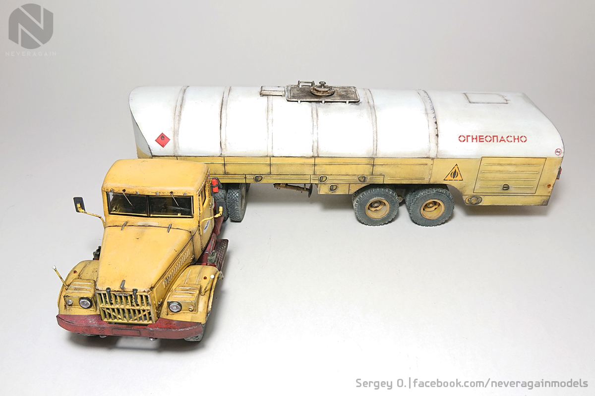 Kraz, who carries kerosene to everyone - My, Stand modeling, Scale model, , Refueller, 1:43, Longpost, Kraz