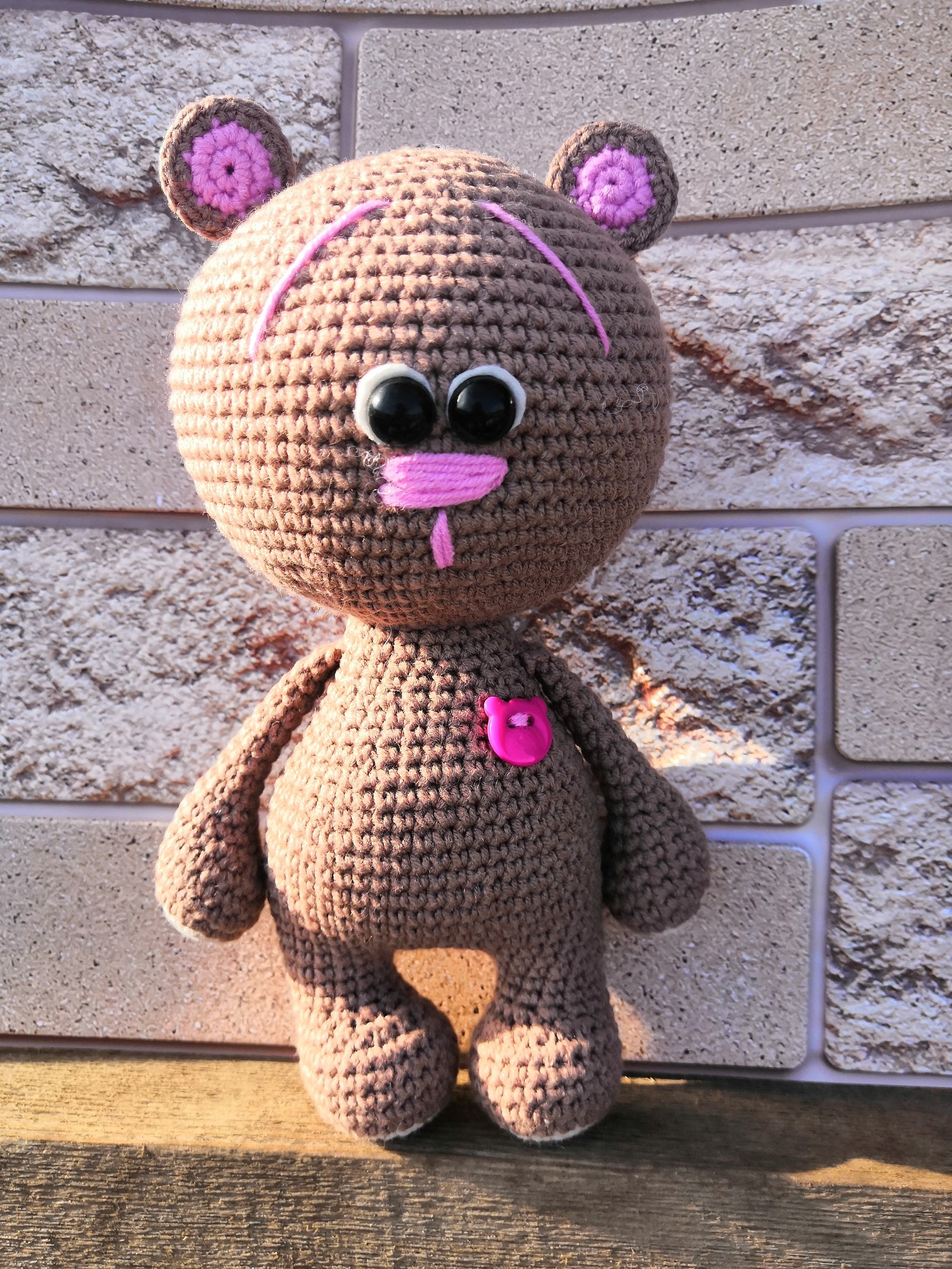 Teddy bear valentine crochet - My, Knitting, Crochet, Toys, Handmade, Needlework, I knit, Longpost