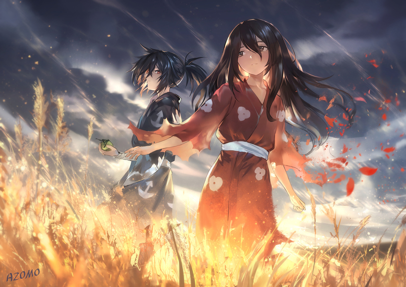 Хякимару и Мио - Аниме, Dororo, Anime Art, Hyakkimaru, Mio