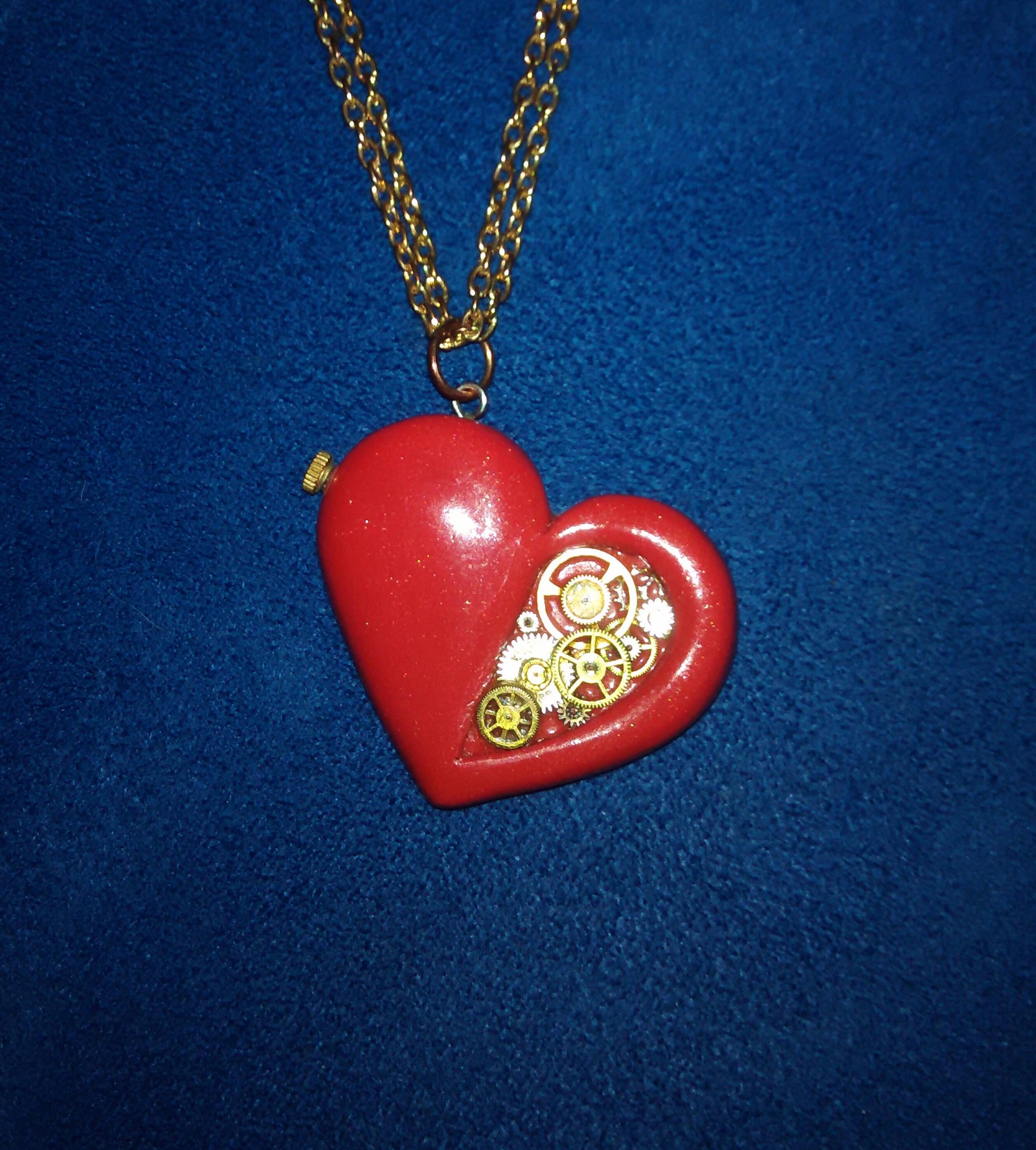 Pendant made of polymer clay - My, Pendant, Heart, Polymer clay, Needlework without process