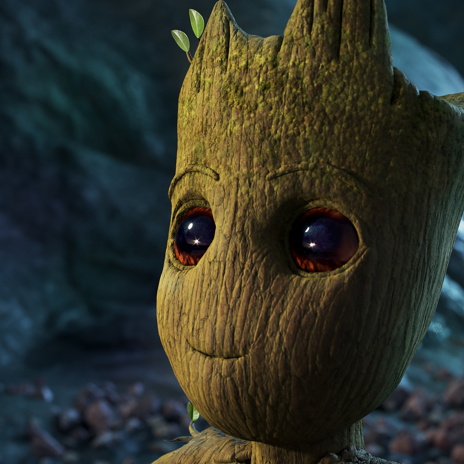 3D Gruten - Groot, Guardians of the Galaxy, Marvel, Milota