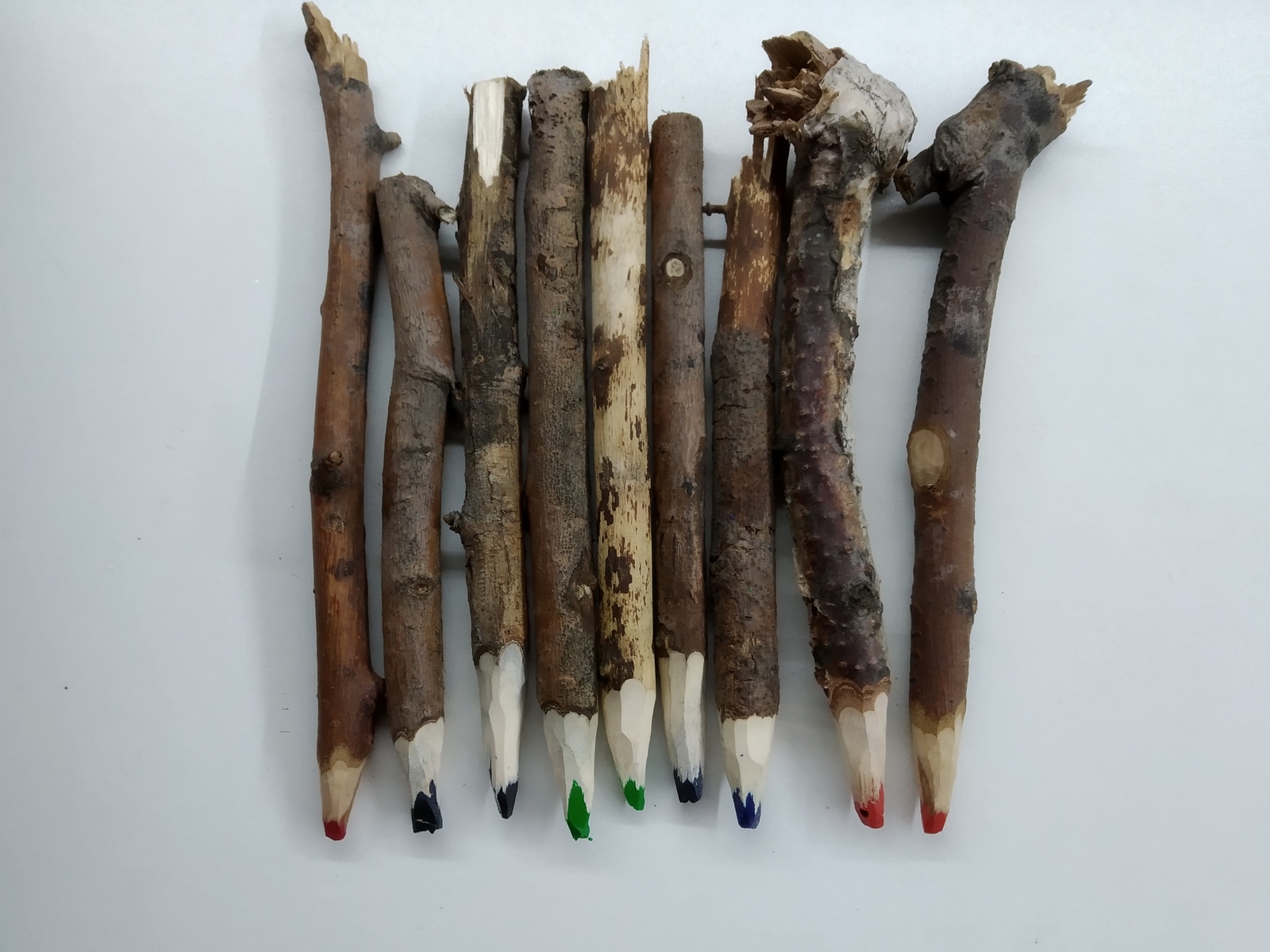 branch pencils - My, Needlework, Needlework with process, From improvised means, Longpost