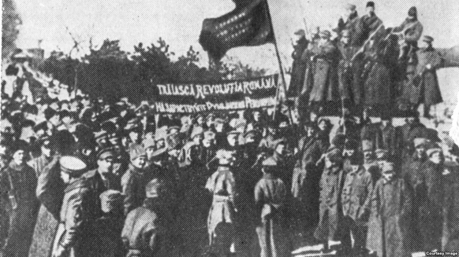 Detachment of the Odessa Romanian Red Guard. - Romanians, Red Guard, 1917