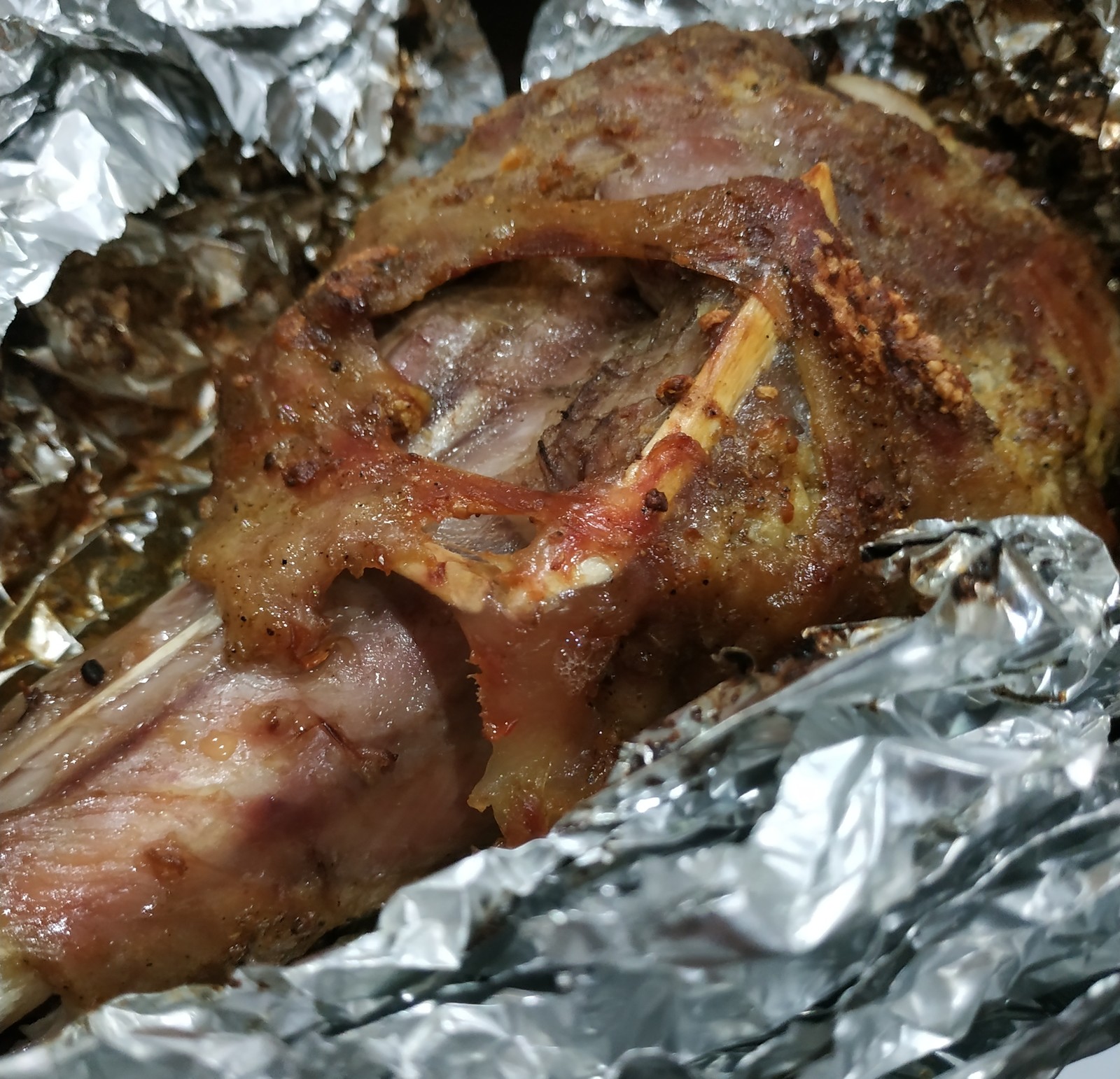 Turkey drumstick in foil - My, , Dinner, Yummy, Recipe, The photo, Turkey, , Longpost