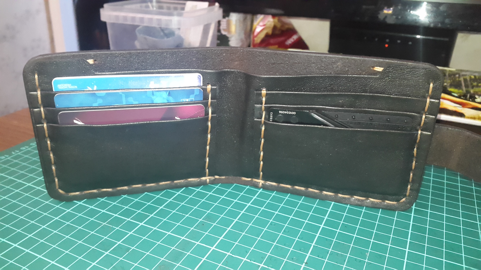 My first creation. - My, Wallet, Leather products, Longpost