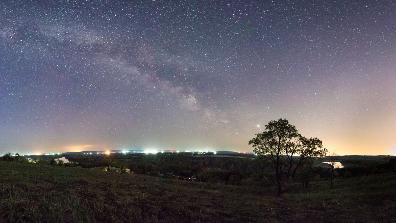 On the coast of Ufa. - My, Milky Way, Панорама, Night shooting, Long exposure, Bashkortostan, Landscape, Astrophoto