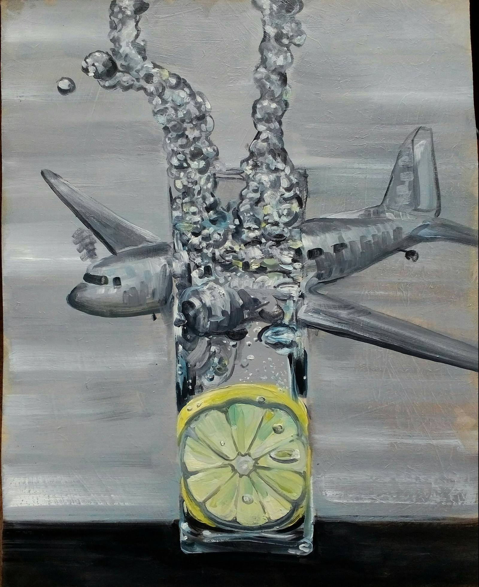 Post 6713167 - My, Cocktail, Airplane, Oil painting, Klimov