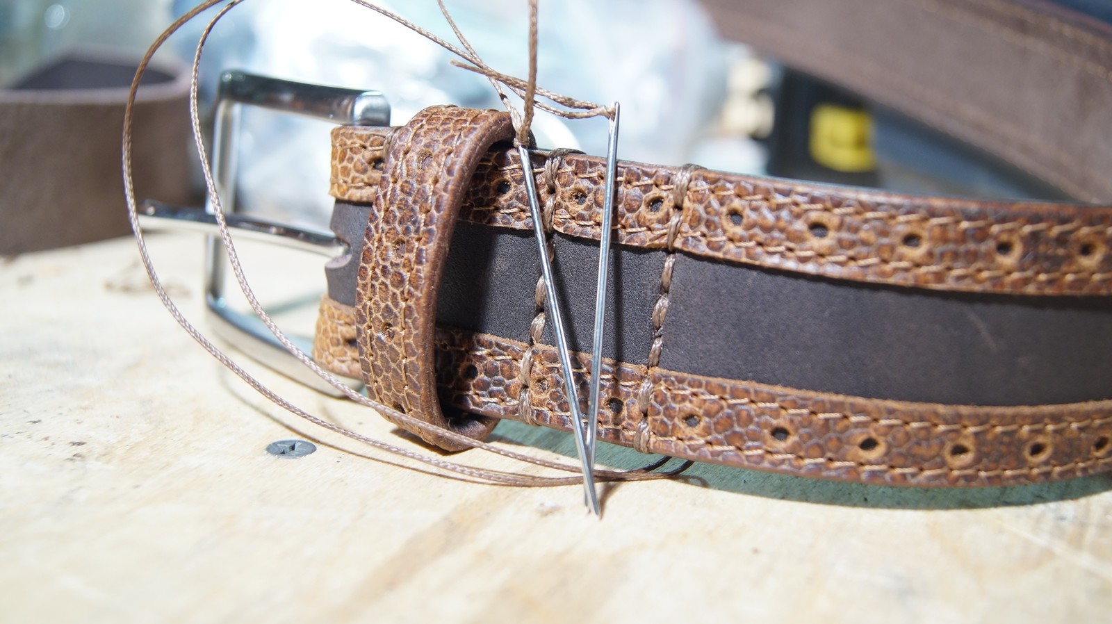 Genuine leather belt with brogue style perforations. Manufacturing. - Belt, Needlework with process, With your own hands, Leather belt, Longpost