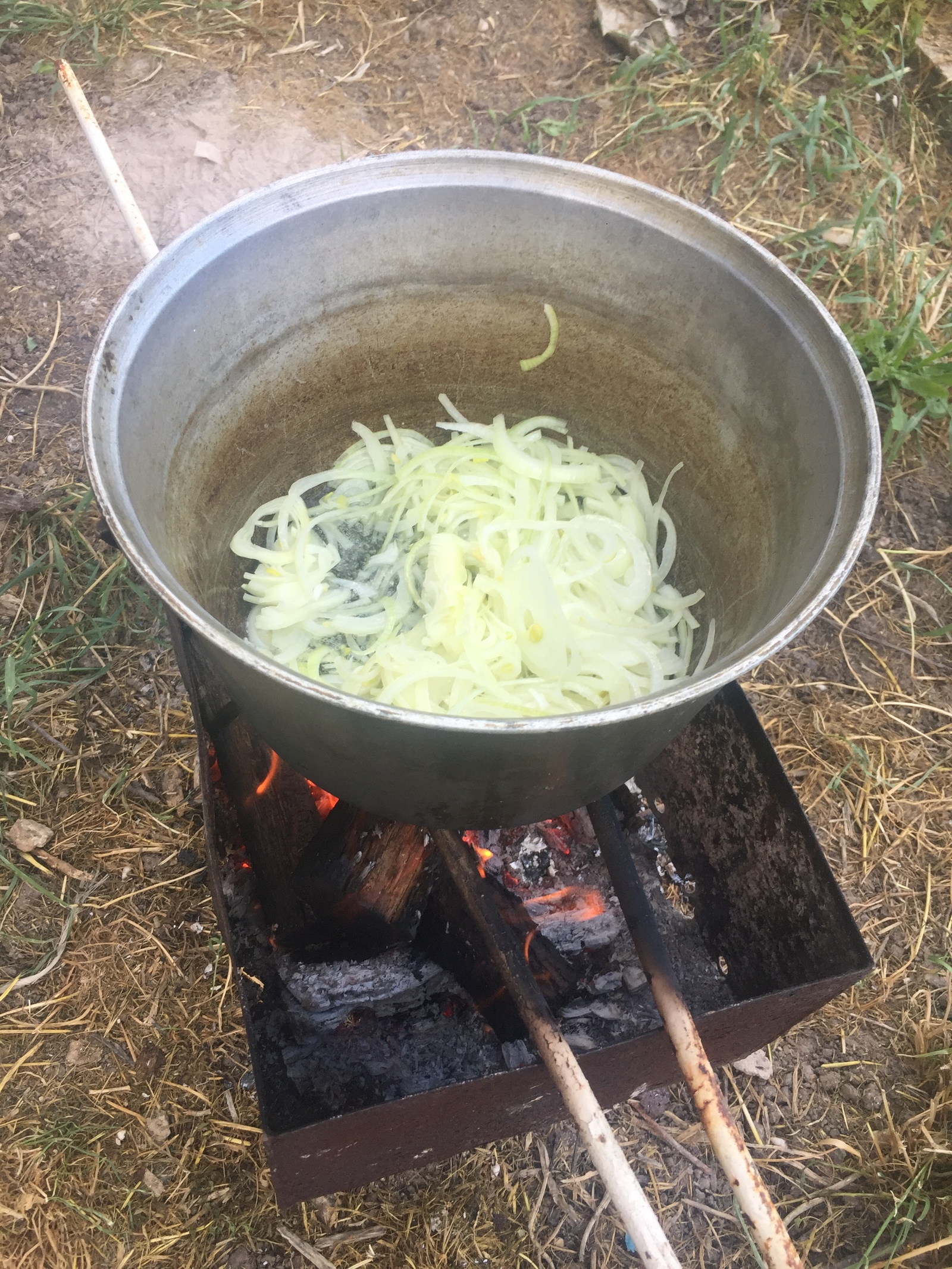 How I made pilaf on a fire, for the first time! - My, Pilaf, Dish, Longpost, Cooking