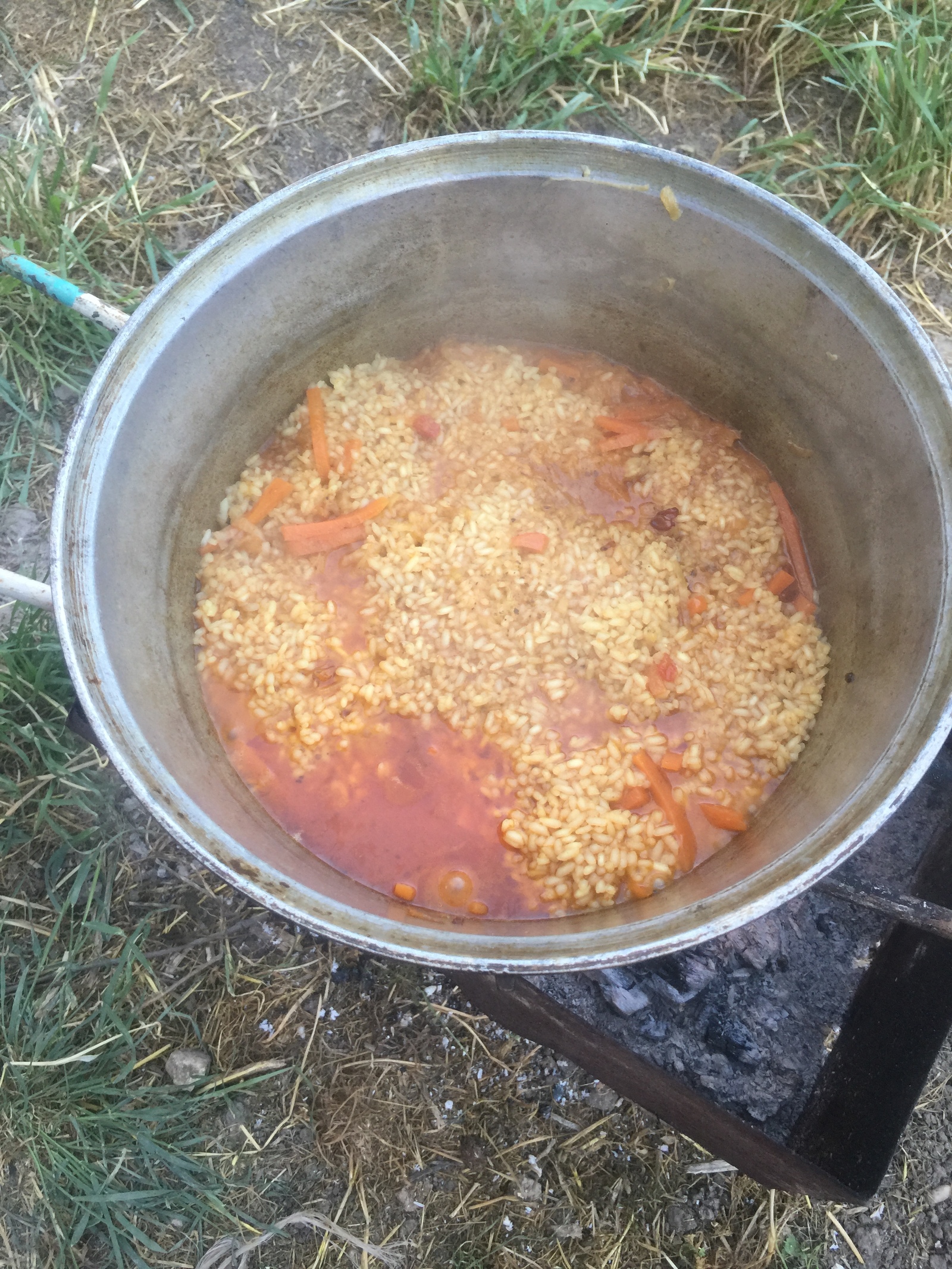 How I made pilaf on a fire, for the first time! - My, Pilaf, Dish, Longpost, Cooking