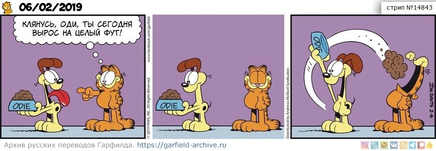 Translated by Garfield, February 06, 2019 - My, Garfield, Translation, Comics, Humor