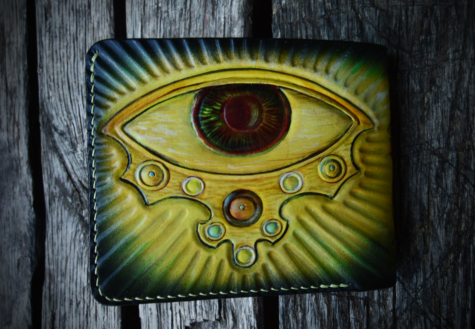 Ascension. Short wallet. - My, Board games, Ascension, Enlightened, Leather, Wallet, Embossing on leather, Longpost